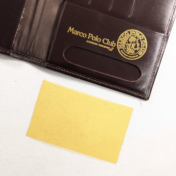 Vintage Marco Polo Club faux brown leather travel wallet for Cathay Pacific - Picture 6 of 11